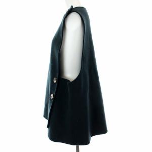 ENFOLD 21AW ウールリバーニットベスト 38 ダークグリーン