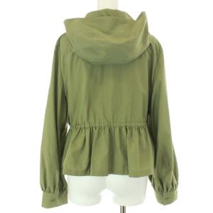 GRACE CONTINENTAL 20SS コットンペプラムジャケット パーカー ジップアップ ギャザー 38 M カーキ