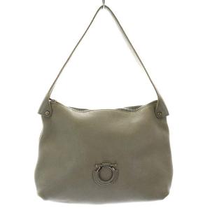 ガンチーニーレザーショルダーバッグ グレー