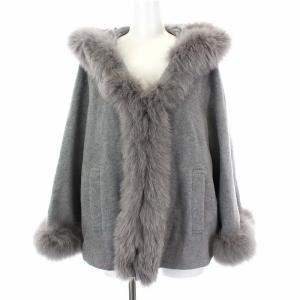 フォックスファーショートコート 36 グレー