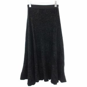 20AW ニット スカート ロング ラメ 36 ブラック