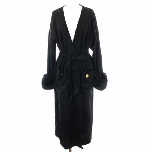 19AW フォックスファーロングカーディガン 36 ブラック