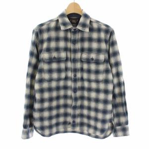 ラルフローレン オンブレチェック長袖ネルシャツ ネイビー