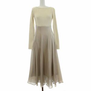 21SS リブニットドッキングワンピース 36 アイボリー