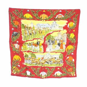CHANTILLY カレ40 シルクスカーフ レッド