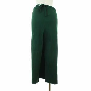 me ISSEY MIYAKE プリーツ ラップ イージーパンツ ワイドパンツ 緑