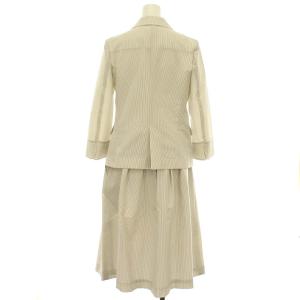 OLD ENGLAND スーツ セットアップ シアサッカー ジャケット スカート 34 ライトグレー