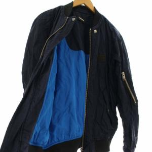 DIESEL ブルゾン ジャケット ナイロン 裏地キルティング M ネイビー