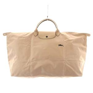 Longchamp ルプリアージュクラブ ロゴナイロントートバッグ ピンクベージュ