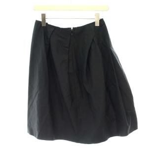 PRADA スカート ひざ丈 ナイロン混 プリーツ 38 ブラック