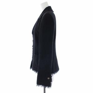 CHANEL ヴィンテージ 04P ツイード テーラードジャケット ココボタン 38 紺