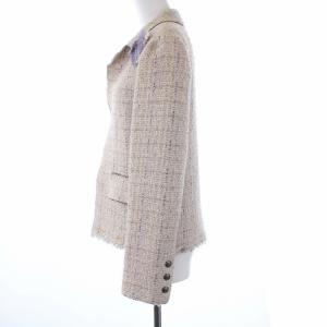 CHANEL 04A ヴィンテージ ツイード テーラードジャケット チェック ココマーク フランス製 M ピンク