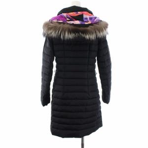 Emilio Pucci ダウンコート フォックスファー 裏地総柄 S 黒