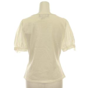 M'S GRACY パフスリーブリボンニットカットソー 38 ホワイト