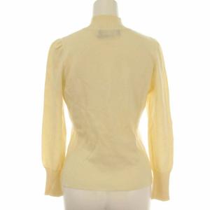 M'S GRACY 近年モデル ニット カットソー リボン ハイネック 長袖 ウール 薄手 38 クリーム色