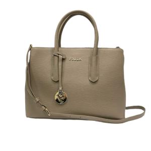 レザーショルダーバッグ グレー