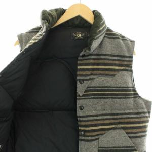 RRL ラルフローレン ボーダーダウンベスト M グレー