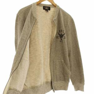 RRL ラルフローレン ジャケット パーカー スウェット ジップアップ リブ 裏起毛 S グレー