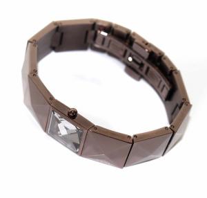 FENDI ペンタゴン バングルウォッチ スクエア クォーツ ブラウン 4260L