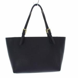 TORY BURCH トートバッグ ショルダーバッグ ロゴ プレート レザー ネイビー