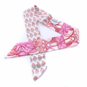 ツイリー スカーフ coup de fouet au bloc シルク ピンク