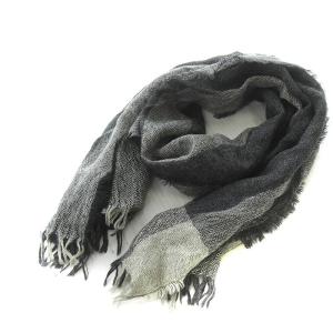 ストール ショール マフラー フリンジ グレー ブラック