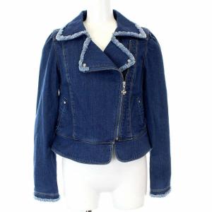 18SS デニムジャケット Gジャン ライダース アウター 38 M ブルー