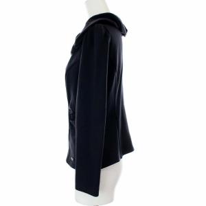 René ジャケット ジップアップ ラウンドカラー 34 ネイビー