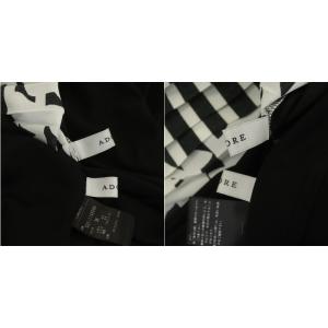 ADORE 21SS モノトーンジオメトリックプリントワンピース 38 ブラック