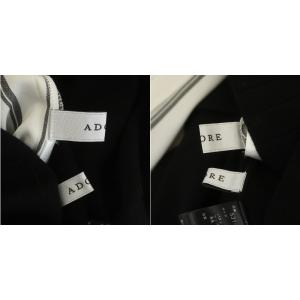 ADORE 21AW ニットレイヤードワンピース ロング ストライプ M ブラック ホワイト グレー
