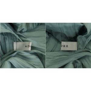 ADORE 21SS FLOWINGプリーツロングブラウス 38 ライトブルー
