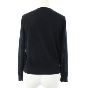 ANAYI 18AW 切替ニットカーディガン 38 ネイビー