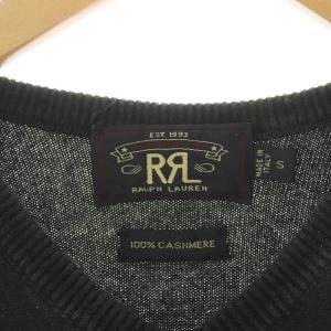 RRL ラルフローレン ニット セーター Vネック プルオーバー 長袖 カシミヤ S カーキ