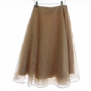 CELFORD 20AW CWFS204021 レースフレアスカート ロング ナイロン 38 ピンクベージュ 