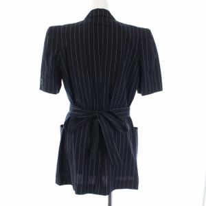 Jean Paul GAULTIER FEMME セットアップ 半袖 テーラードジャケット スラックスパンツ ストライプ 40 M ネイビー