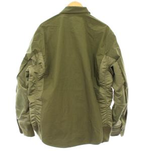 sacai 21SS SCM-040 COTTON OXFORD NYLON TWILL SHIRT 4 カーキ