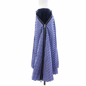 sacai 20SS Cotton Poplin Zipper Skirt ロングスカート ストライプ 