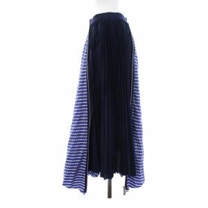 sacai 20SS Cotton Poplin Zipper Skirt ロングスカート ストライプ 