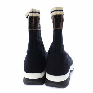 FENDI ズッカ柄 ソックススニーカー ニット 38 ブラック