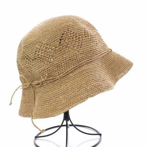 HELEN KAMINSKI 帽子 ラフィア ハット つば広 リボン ベージュ