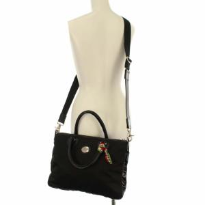 Orobianco ハンドバッグ ショルダー 2way リモンタナイロン エナメル ロゴ ブラック