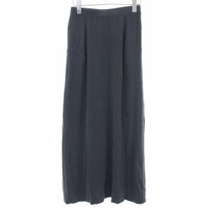 シルクロングフレアスカート M グレー