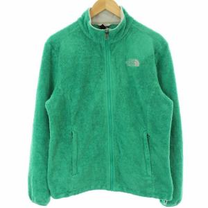 フリースジャケット アウター ボア ロゴ 刺繍 L グリーン