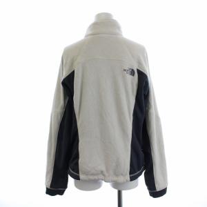 THE NORTH FACE FEMMES フリースジャケット ジップアップ ロゴ刺繍 S-P S ホワイト グレー