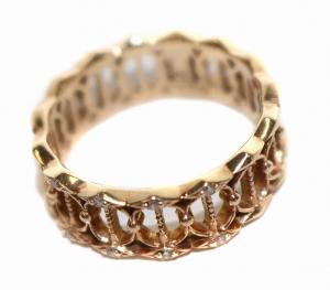 agete リング K10 ダイヤモンド 0.04ct 11号 イエローゴールド