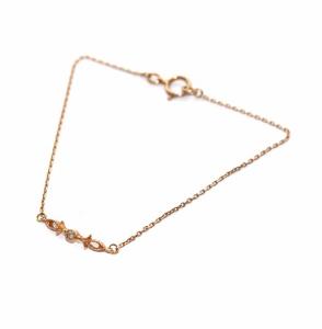 agete リング ブレスレット 2点セット K10 ダイヤモンド 0.014ct 9号 ピンクゴールド