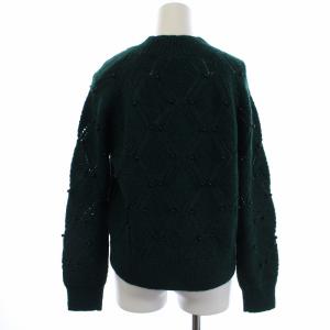 Diagram GRACE CONTINENTAL 18AW ニット セーター 長袖 ハイネック ビーズ装飾 刺繍 ウール ナイロン モヘヤ 36 S カーキ