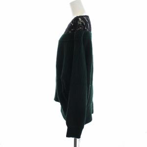 Diagram GRACE CONTINENTAL 19AW ワンショルレースニットTOP セーター 長袖 ナイロン アンゴラ ウール 36 S カーキ
