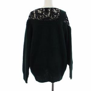 Diagram GRACE CONTINENTAL 19AW ワンショルレースニットTOP セーター 長袖 ナイロン アンゴラ ウール 36 S カーキ