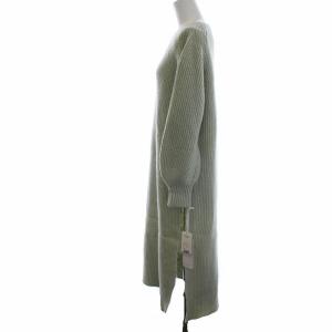 Diagram GRACE CONTINENTAL 18AW ニットワンピース チュニック 長袖 ウール ナイロン アルパカ 36 ライトグリーン